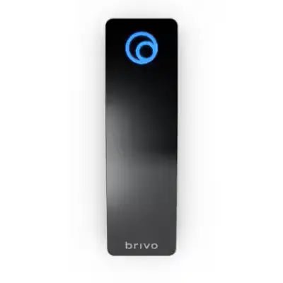 Brivo B-BSPMF-B slim mullion OSDP reader in black supporting mobile credentials, smart cards, and 125 kHz prox.